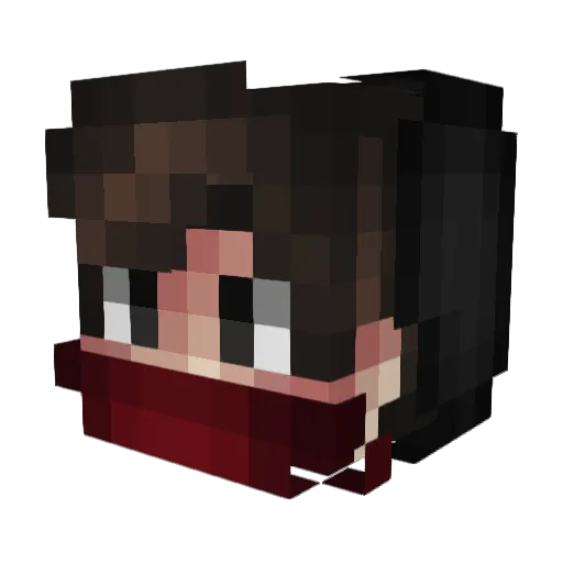 RASCOLN Minecraft avatar head, 3D render