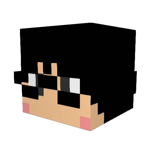 RAS_nekonote Minecraft avatar head, 3D render