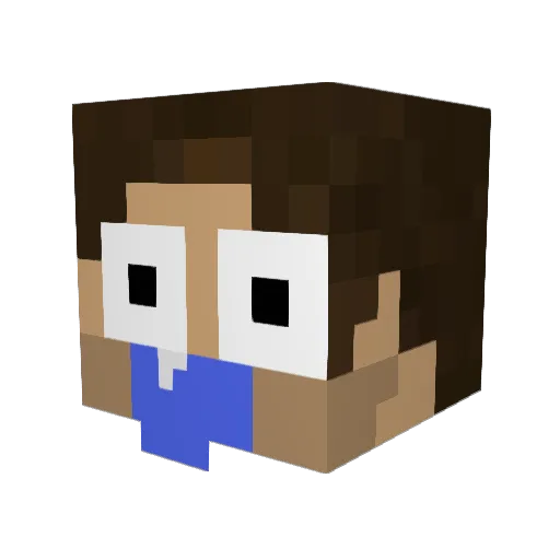 RAV1NLUNAC Minecraft avatar head, 3D render