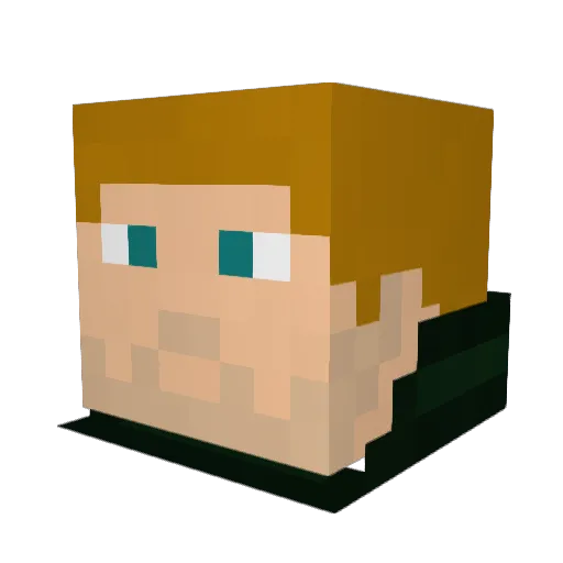 RAWJOS Minecraft avatar head, 3D render