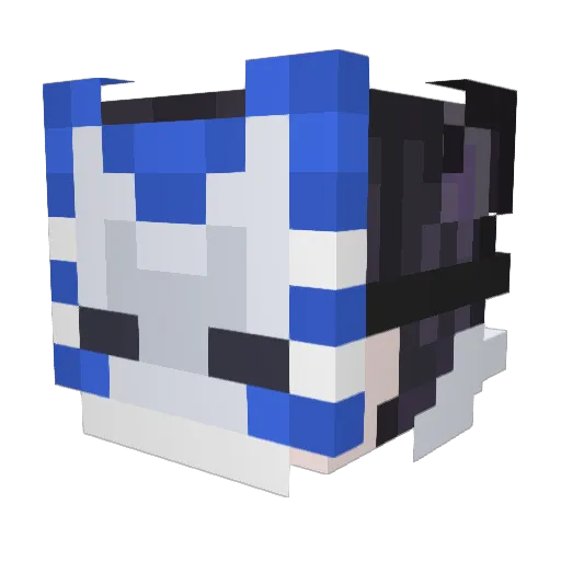 RA_white Minecraft avatar head, 3D render