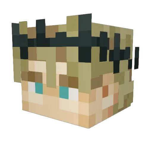 RAiZENT Minecraft avatar head, 3D render