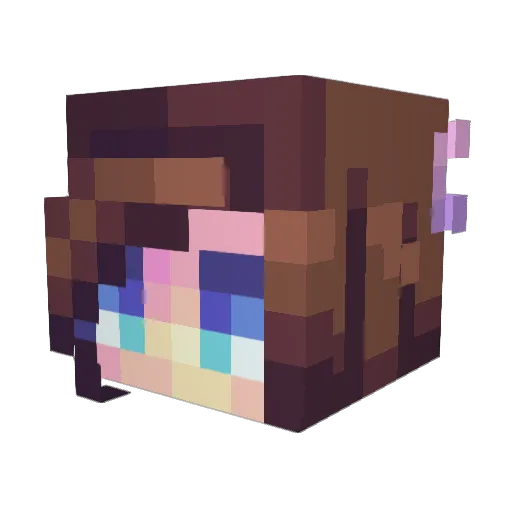 RB1207 Minecraft avatar head, 3D render