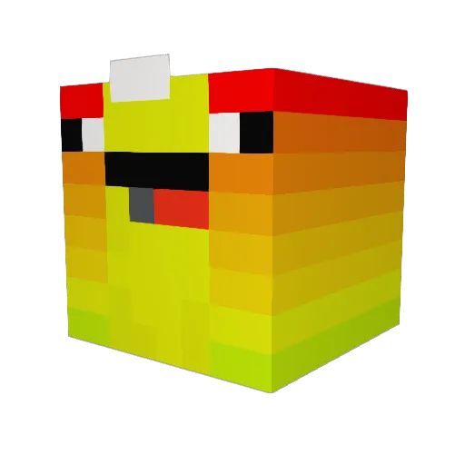RBCL_Flash Minecraft avatar head, 3D render