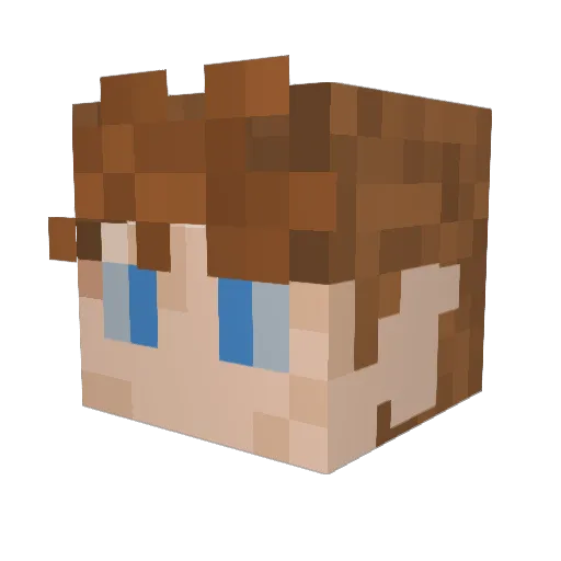 RBNONMC Minecraft avatar head, 3D render
