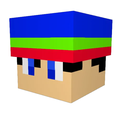RBRYTCHANNEL Minecraft avatar head, 3D render