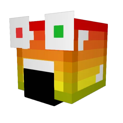RCBasher Minecraft avatar head, 3D render