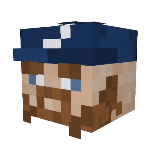RCGB Minecraft avatar head, 3D render