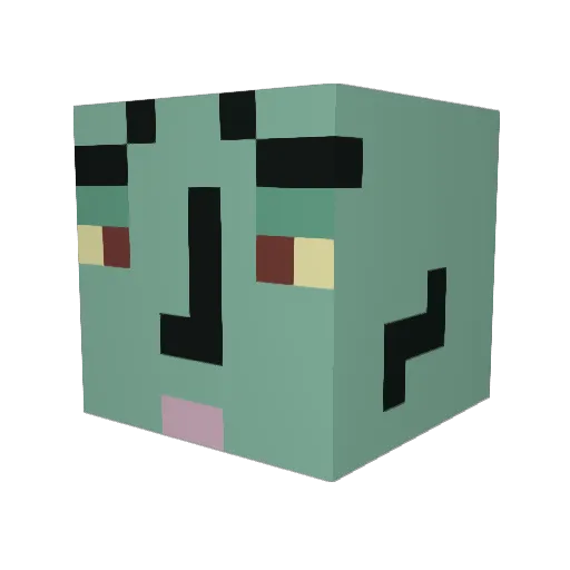 RCM2020 Minecraft avatar head, 3D render