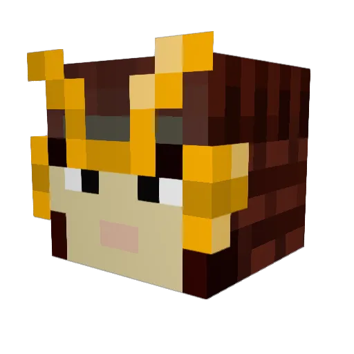 RCRJ Minecraft avatar head, 3D render
