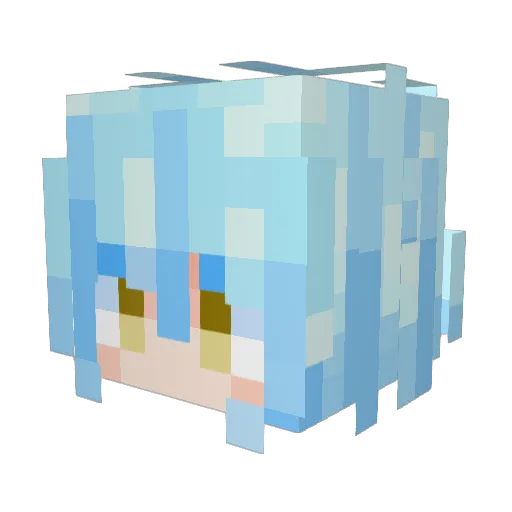 RCwuhui Minecraft avatar head, 3D render