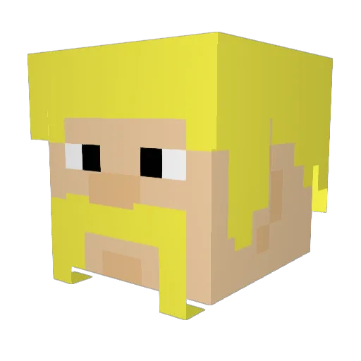 RDJMS Minecraft avatar head, 3D render