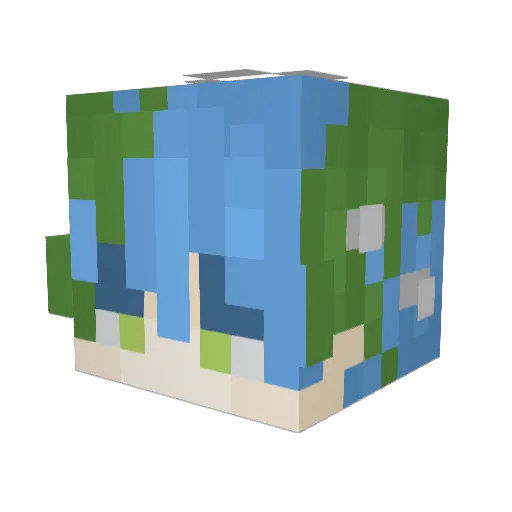 RE4D Minecraft avatar head, 3D render