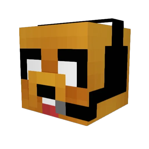 REAL1IU Minecraft avatar head, 3D render