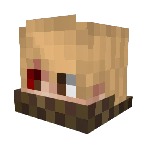 REALDALI Minecraft avatar head, 3D render