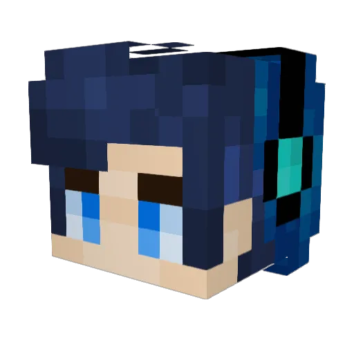 REBELDEGOMEZ Minecraft avatar head, 3D render