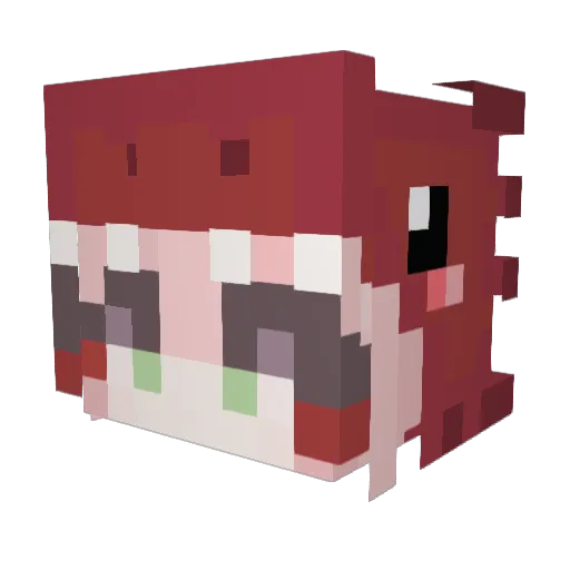 RED1N0 Minecraft avatar head, 3D render