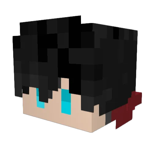 RED4 Minecraft avatar head, 3D render