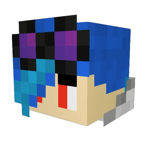 REDBASSCANNON Minecraft avatar head, 3D render