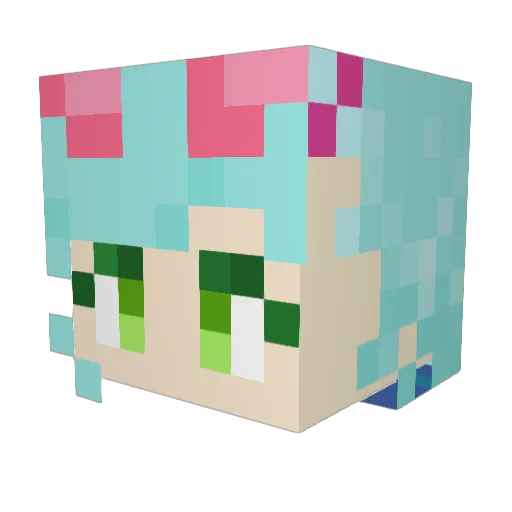 REDBE Minecraft avatar head, 3D render