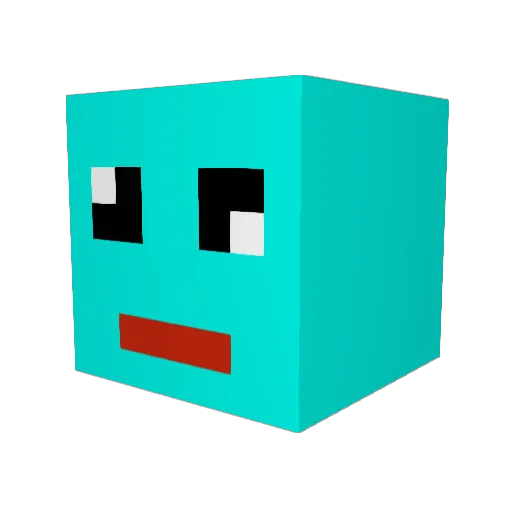 REDBULL_KOREA Minecraft avatar head, 3D render