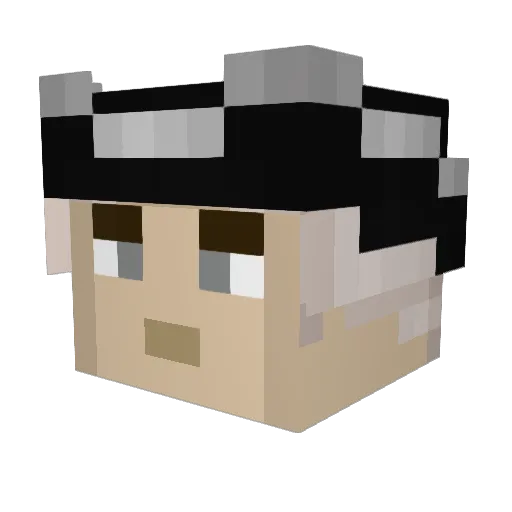 REDCOATT Minecraft avatar head, 3D render