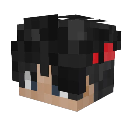 REDQOO Minecraft avatar head, 3D render