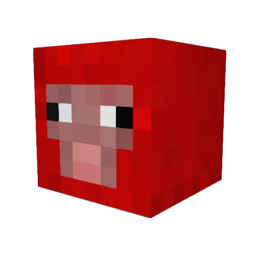 REDSHEEPY19 Minecraft avatar head, 3D render