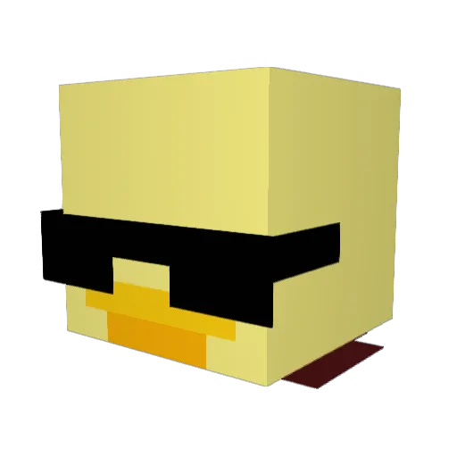 REDSHICK Minecraft avatar head, 3D render