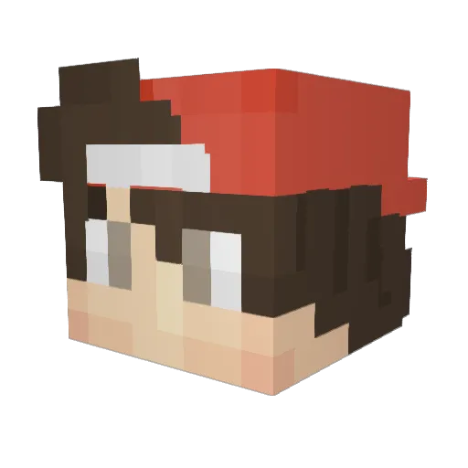 RED_45 Minecraft avatar head, 3D render