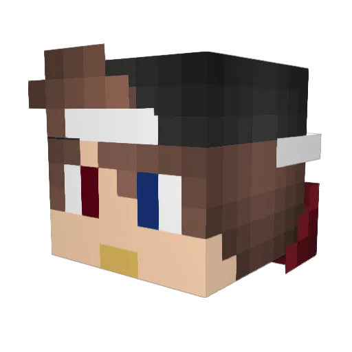 RED_HAO Minecraft avatar head, 3D render