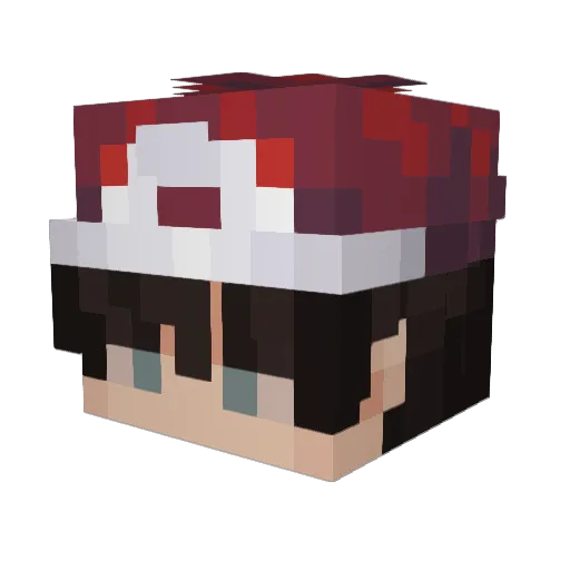 RED_XG Minecraft avatar head, 3D render