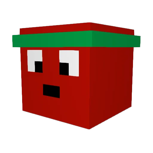 REDfauxi Minecraft avatar head, 3D render