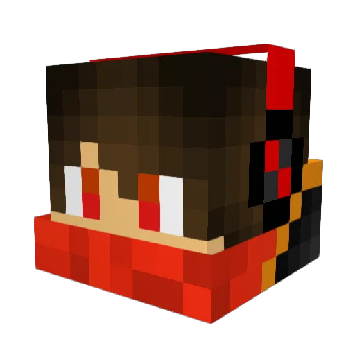 REDhanter_YT Minecraft avatar head, 3D render