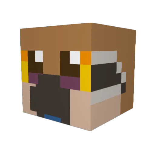 REIGNCARNAGE Minecraft avatar head, 3D render