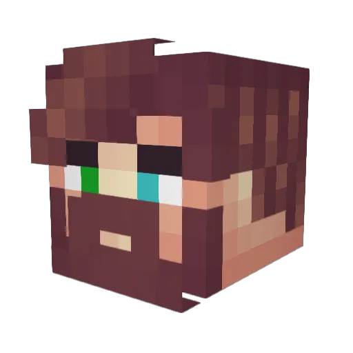REKERTMAX Minecraft avatar head, 3D render