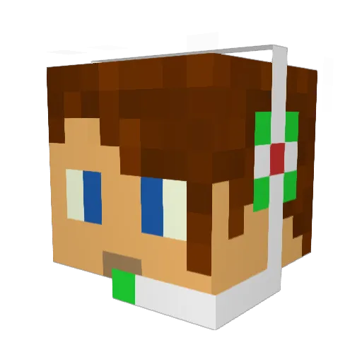 RELE_A Minecraft avatar head, 3D render