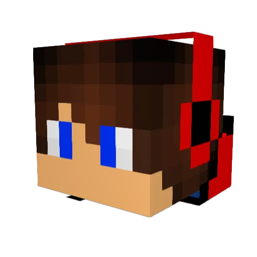 REN0181 Minecraft avatar head, 3D render