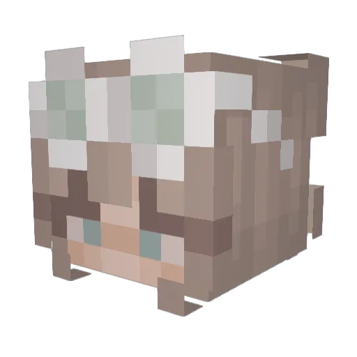 REN1104 Minecraft avatar head, 3D render