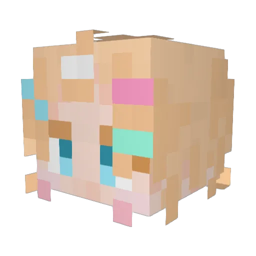 RENTUTU233 Minecraft avatar head, 3D render