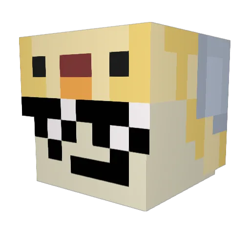 RE_Battla Minecraft avatar head, 3D render
