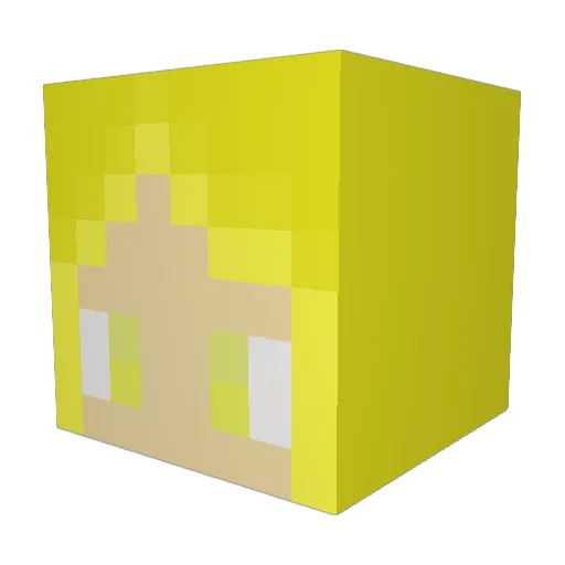 RF0404 Minecraft avatar head, 3D render