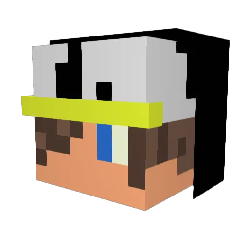 RF_Cunha Minecraft avatar head, 3D render