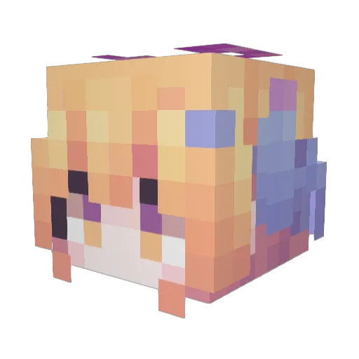 RGB_Cow Minecraft avatar head, 3D render