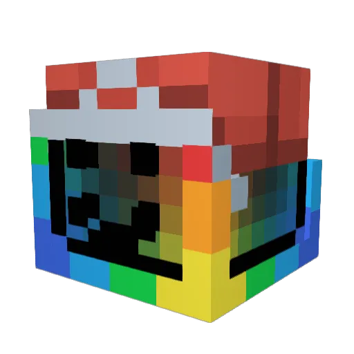 RGB_VIRUS Minecraft avatar head, 3D render