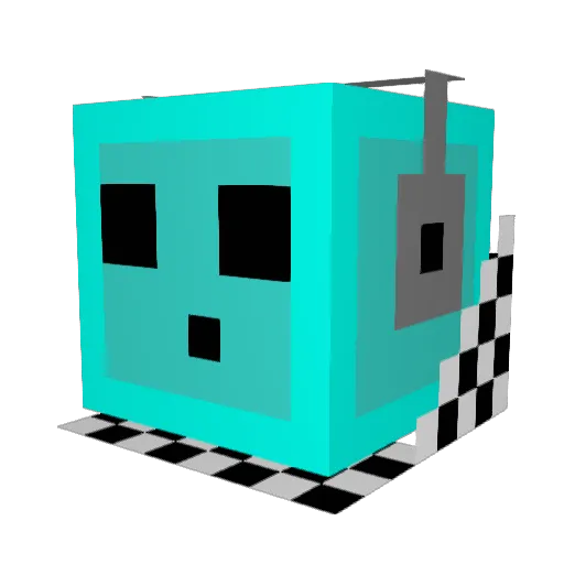 RGCLOL Minecraft avatar head, 3D render