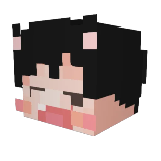 RH_Yunyun Minecraft avatar head, 3D render