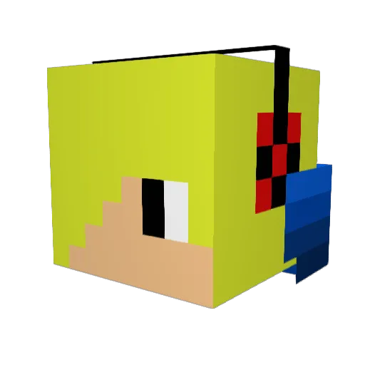RH_minecraft Minecraft avatar head, 3D render
