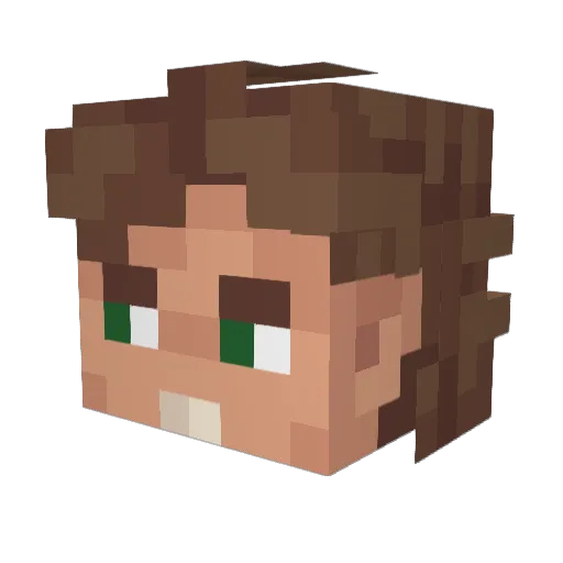 RIKI3XS Minecraft avatar head, 3D render