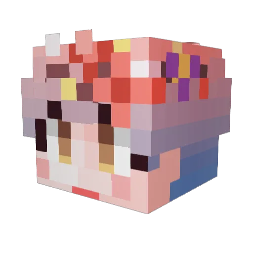RIN_RN Minecraft avatar head, 3D render